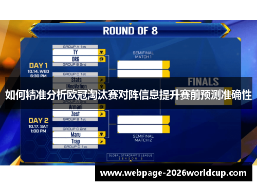 如何精准分析欧冠淘汰赛对阵信息提升赛前预测准确性