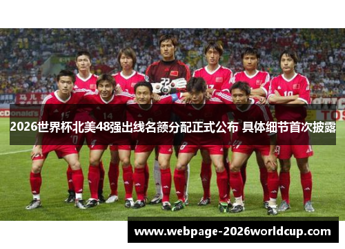 2026世界杯北美48强出线名额分配正式公布 具体细节首次披露